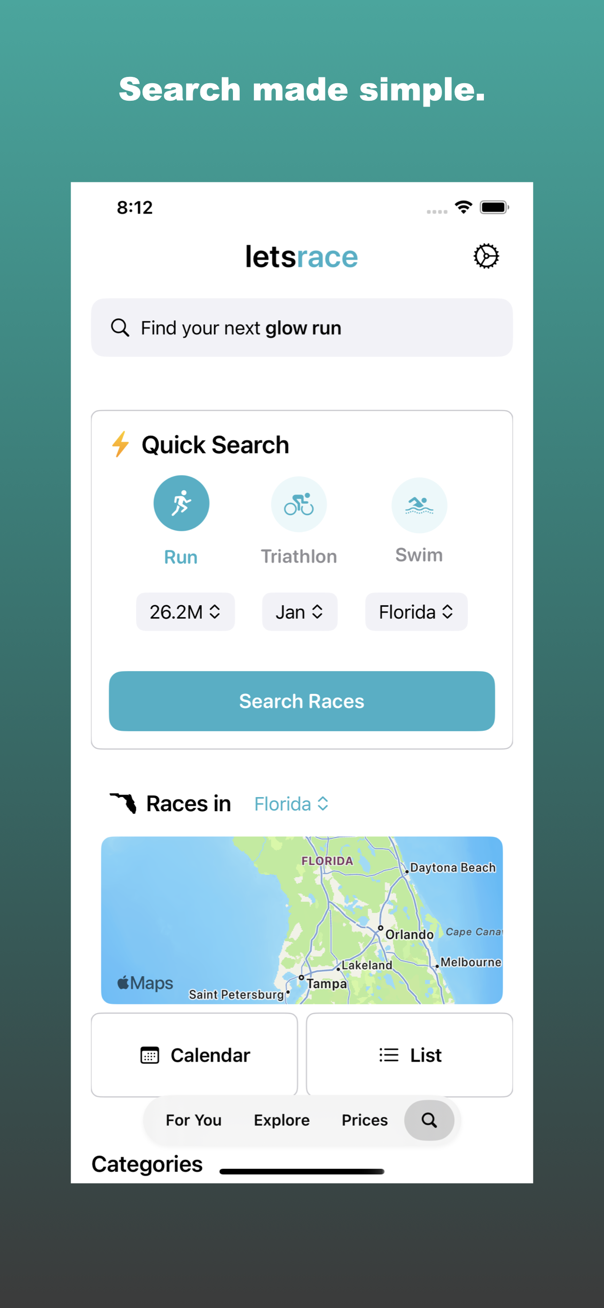 Let's Race App Preview Search